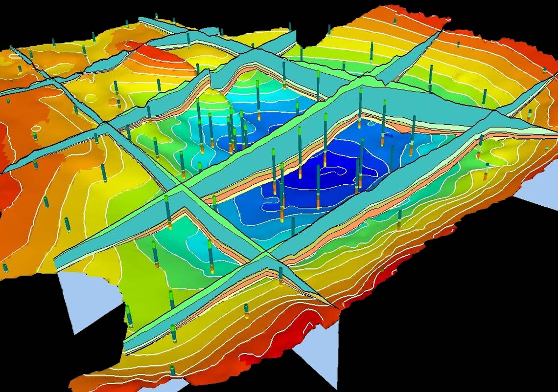 Modèle géologique de l’Albien du Bassin parisien. Toit du Jurassique et coupe dans les formations sus-jacentes – GDM