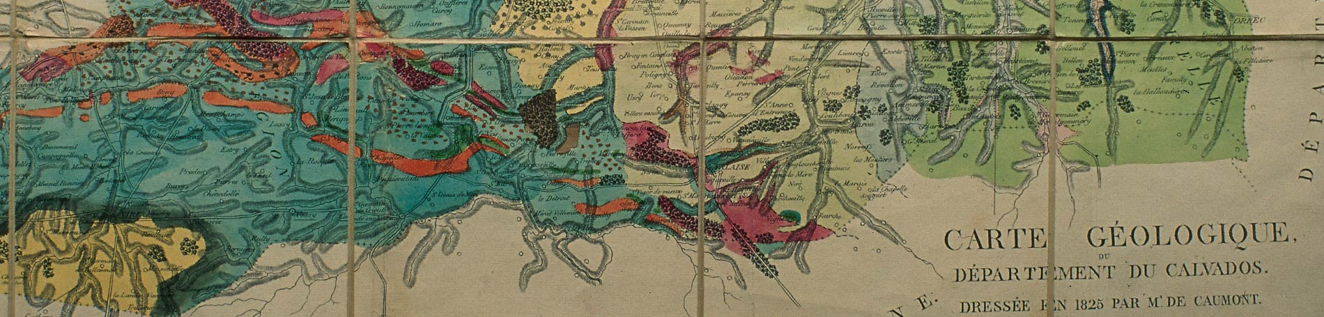 Extract from the geological map of Calvados, drawn up in 1825. © BRGM