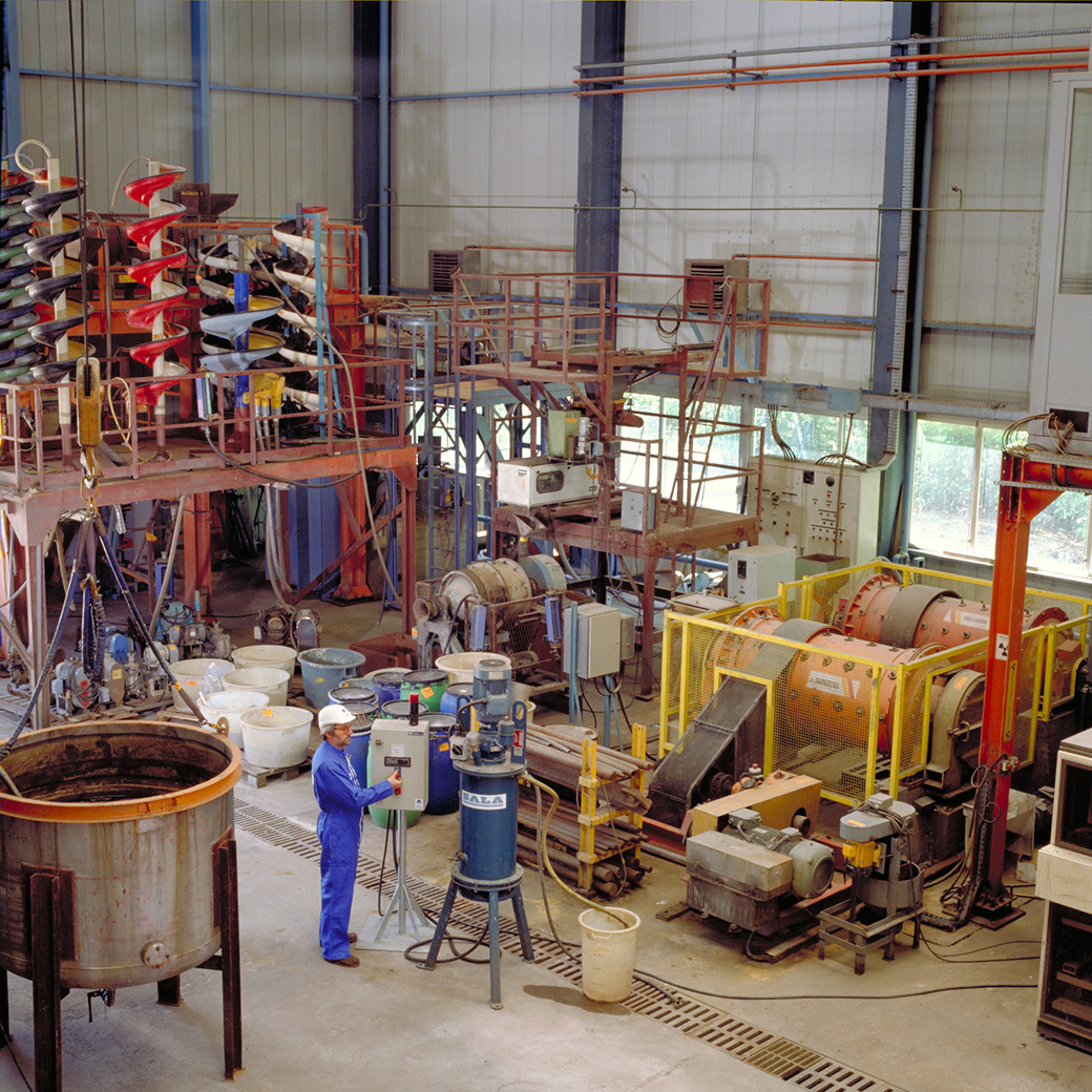 Le centre d’essais environnementaux du BRGM, en 2000 (Orléans, Loiret). © BRGM