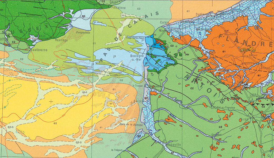 Extrait de la carte géologique de France à l'échelle 1/1 000 000. © BRGM