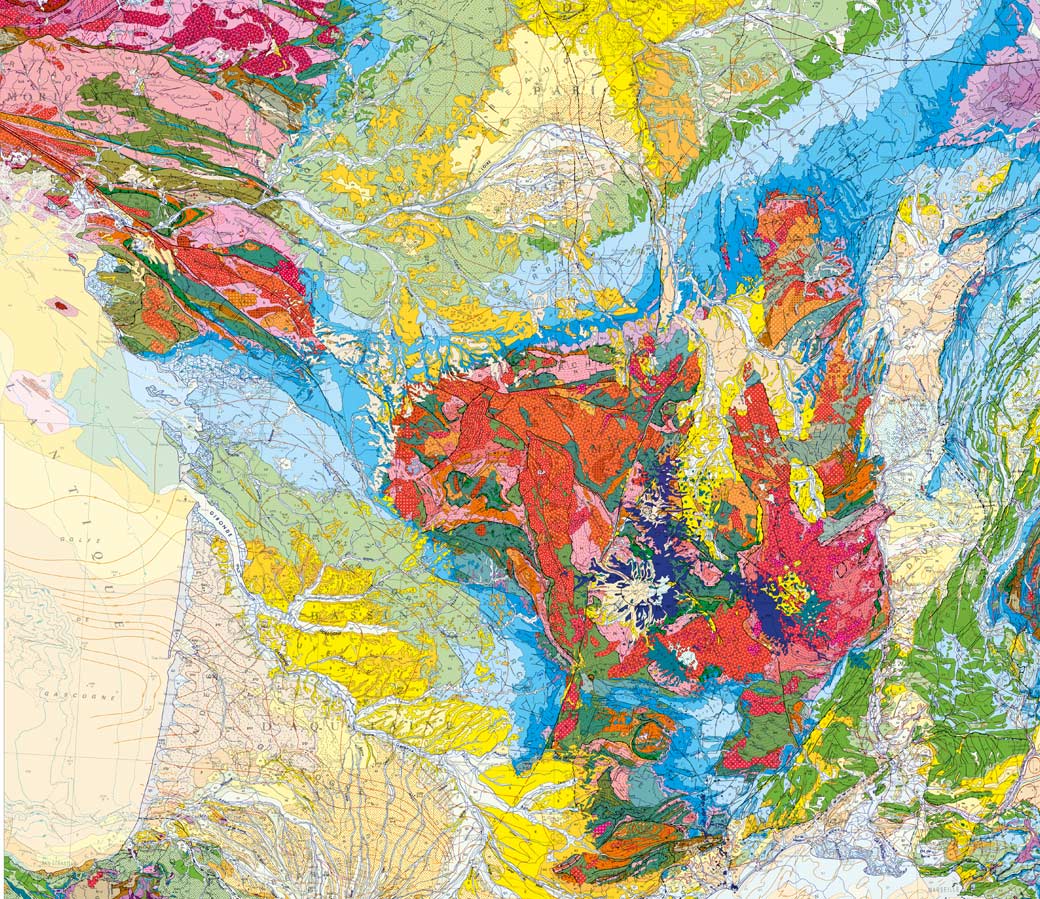 Résultat final : poster avec légende de la carte géologique de la France.