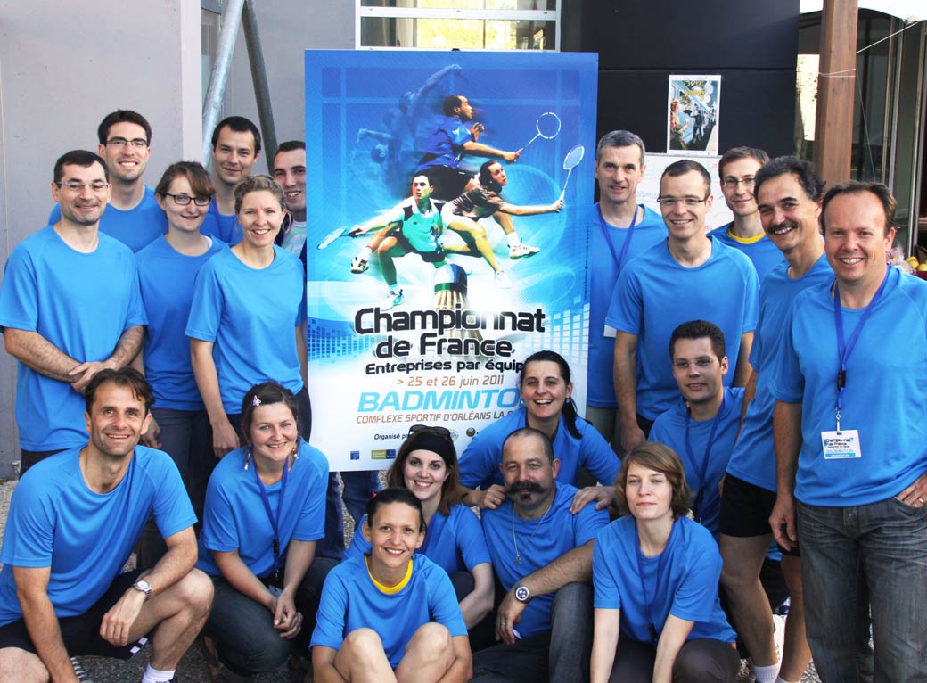 Championnats de France entreprises de badminton organisés par le club Omnisports BRGM et le Comité départemental de badminton du Loiret. Le BRGM a remporté la médaille d'argent (Complexe sportif de La Source, 25 et 26 juin 2011).