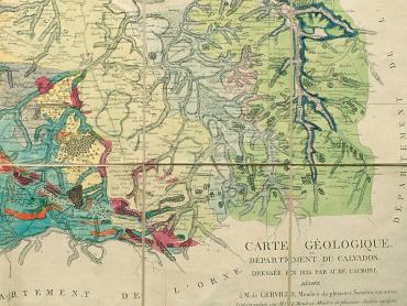 Extrait de la carte géologique du Calvados, dressée en 1825.